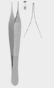 Мікропінцет АДСОНА (ADSON), 1x2 зубці, 15 см (cm) (з вольфрам-карбідними вставками). Бренд: Zepf (Зепф).